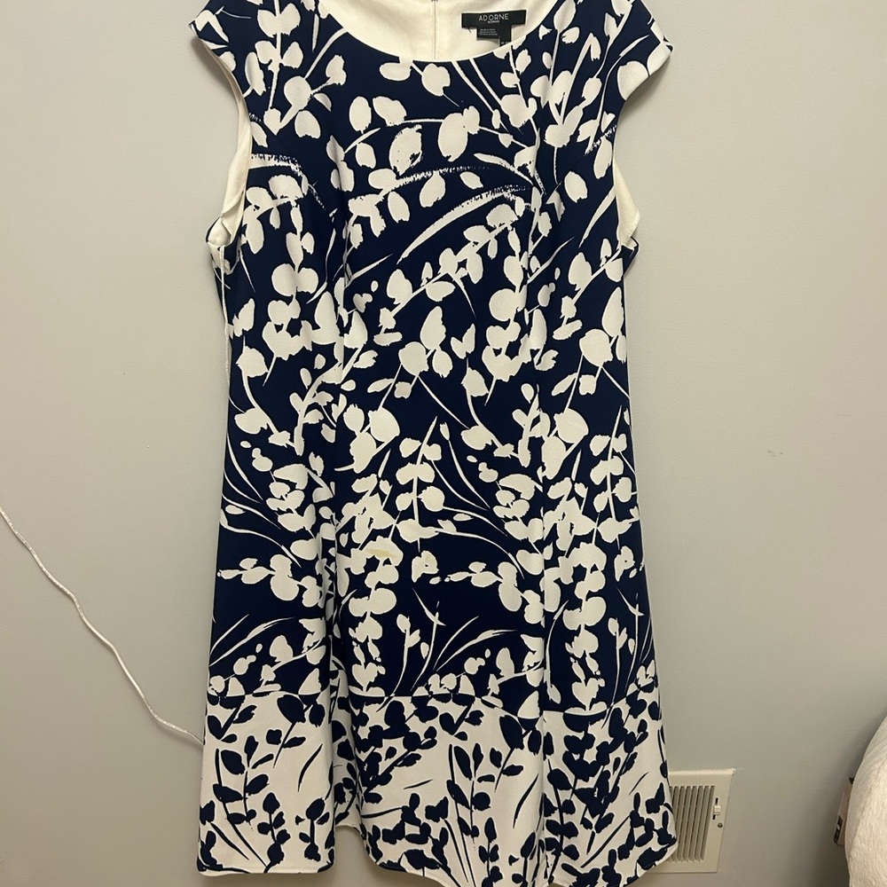 Adore Navy and White Floral Dress